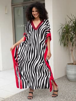 Kaftan Dresses for Women V-Neck Print Swimsuit Cover Up Plus Size Beach Caftan Lounge Dress