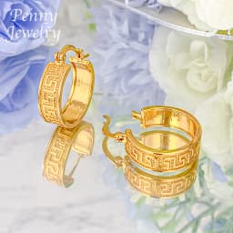 Textured Simple Round 18K Gold Plated Hoop Earrings for Women Circle Earring Party Wedding Gifts Italian African Jewelry Sets