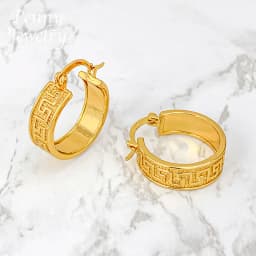 Textured Simple Round 18K Gold Plated Hoop Earrings for Women Circle Earring Party Wedding Gifts Italian African Jewelry Sets
