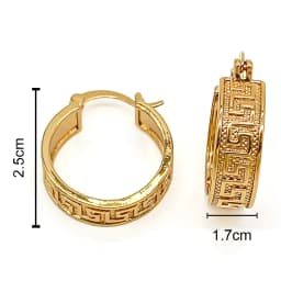 Textured Simple Round 18K Gold Plated Hoop Earrings for Women Circle Earring Party Wedding Gifts Italian African Jewelry Sets
