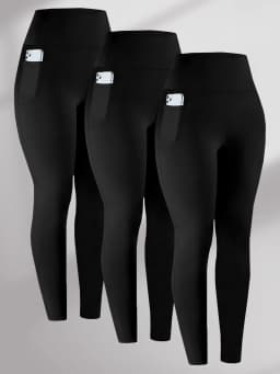 3 Pack High Waisted Leggings with Pockets Women Super Soft Tummy Control Yoga Workout Running Casual Home Wear