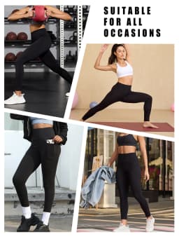 3 Pack High Waisted Leggings with Pockets Women Super Soft Tummy Control Yoga Workout Running Casual Home Wear