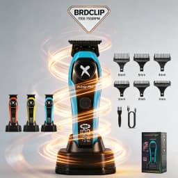 NewProfessional BRDCLIP Cordless Hair Trimmer DLC Ceramic Blade 1200mAH Battery LCD Speed Battery Indicator Barber Grooming Tool