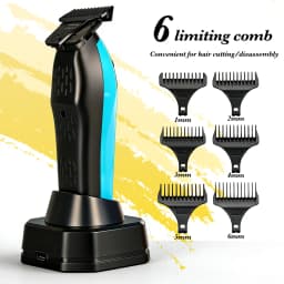 NewProfessional BRDCLIP Cordless Hair Trimmer DLC Ceramic Blade 1200mAH Battery LCD Speed Battery Indicator Barber Grooming Tool