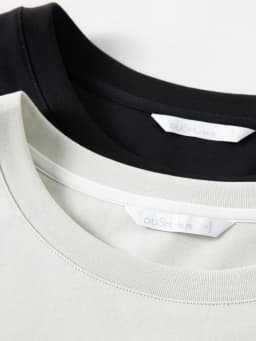 DUSHU 2026 Summer Women Asymmetrical Cut-out T-shirt Structured Shoulder Waist-Cinching Round Neck Top Side Slit Daily Essential