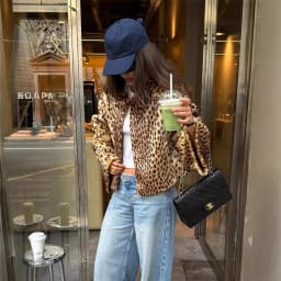 UNITIM Women Faux Fur Leopard Jacket Round Neck Long Sleeve Button Front Coats Spring Edgy Women Outerwear Lady Vintage Outwear