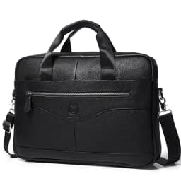Men's Genuine Leather Luxury Briefcase 15.6 Inch Laptop Bag Business Office Handbag Computer Bag