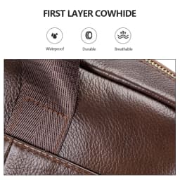 Men's Genuine Leather Luxury Briefcase 15.6 Inch Laptop Bag Business Office Handbag Computer Bag