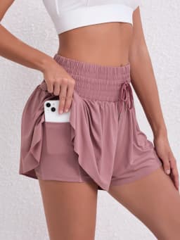Running, Tennis, Pocket Sports Shorts, High-Waisted Women's Shorts, Anti-Upward Exposure Pants