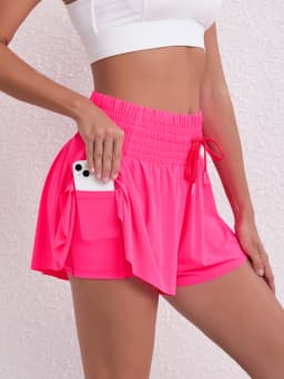 Running, Tennis, Pocket Sports Shorts, High-Waisted Women's Shorts, Anti-Upward Exposure Pants