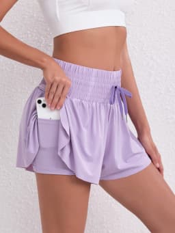 Running, Tennis, Pocket Sports Shorts, High-Waisted Women's Shorts, Anti-Upward Exposure Pants