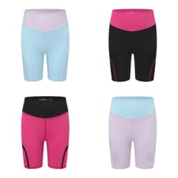 Girls' Color Block Cycling Shorts – High Waist Stretchy Bike Shorts for Running Sports 4-14Y
