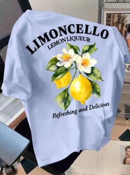 Men's Retro Style T-Shirt Limoncello Lemon Liqueur Print Crew Neck Short Sleeve Polyester Tops with "Refreshing" Text M-4XL