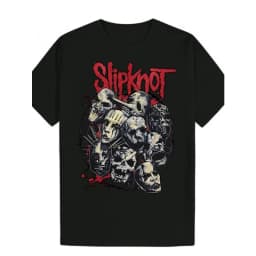 Men s Slipknot Graphic Tee - Casual Black Polyester T-Shirt with Skull Design Round Neck Machine Washable for Summer