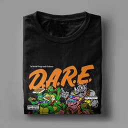 TMNT D.A.R.E. Just Say No 100 Cotton T-Shirts Hipster Tshirt for Men's Summer Aesthetic Printed Short Sleeve Top Tees