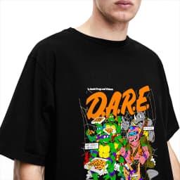 TMNT D.A.R.E. Just Say No 100 Cotton T-Shirts Hipster Tshirt for Men's Summer Aesthetic Printed Short Sleeve Top Tees