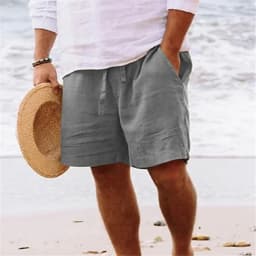 2025 New Men Spring Summer Quality Trousers Mens Cotton Hemp Breathable Comfortable Casual Home Straight Pants Linen Men's Pants