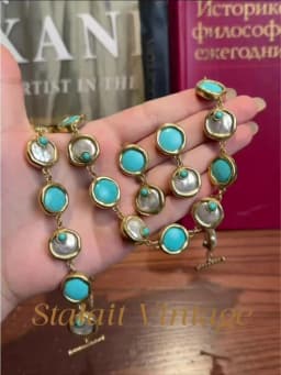 Luxury Designer Vintage Turquoise Baroque Pearl Bracelets Antique Gifts Palace Style Gold Plated Jewelry For Women 2026 Wedding