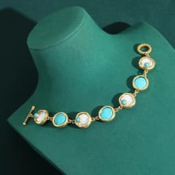 Luxury Designer Vintage Turquoise Baroque Pearl Bracelets Antique Gifts Palace Style Gold Plated Jewelry For Women 2026 Wedding