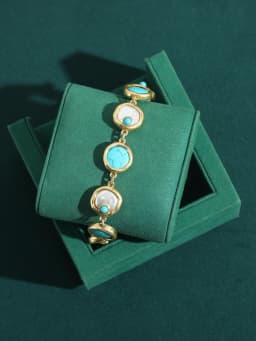 Luxury Designer Vintage Turquoise Baroque Pearl Bracelets Antique Gifts Palace Style Gold Plated Jewelry For Women 2026 Wedding