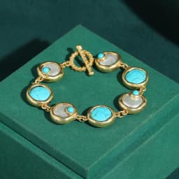 Luxury Designer Vintage Turquoise Baroque Pearl Bracelets Antique Gifts Palace Style Gold Plated Jewelry For Women 2026 Wedding