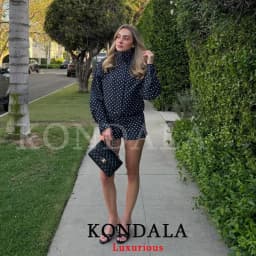 KONDALA Casual Polka Dot Women Suits Oversized Bomber Jackets Mini Shorts Fashion 2026 Spring Summer Y2K Girl Holiday Beach Set