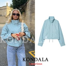 KONDALA Casual Polka Dot Women Suits Oversized Bomber Jackets Mini Shorts Fashion 2026 Spring Summer Y2K Girl Holiday Beach Set