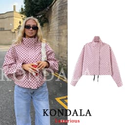KONDALA Casual Polka Dot Women Suits Oversized Bomber Jackets Mini Shorts Fashion 2026 Spring Summer Y2K Girl Holiday Beach Set