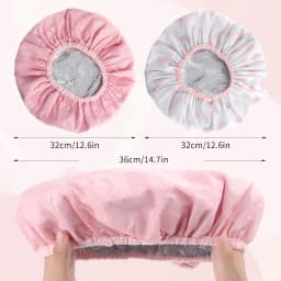 Double Layer Tin Foil Hair Dye Cap Thermal Hair Care Steaming Cap Women Long Shower Cap Printed Waterproof Bathroom Hat