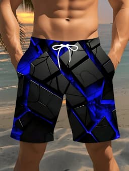 New Hot Selling Fashion Personalized 3D Geometric Beach Style 3D Printed Street Casual Y2k Shorts for The Summer of 2026