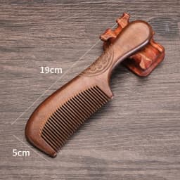 Golden Silk Sandalwood Massage Comb: Anti-static Meridian Hair Care Tool. Thickened Carved Wooden Design, Multi-spec