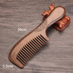 Golden Silk Sandalwood Massage Comb: Anti-static Meridian Hair Care Tool. Thickened Carved Wooden Design, Multi-spec