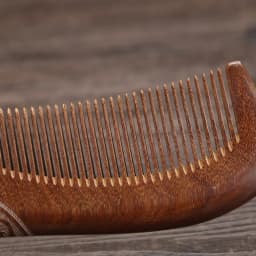 Golden Silk Sandalwood Massage Comb: Anti-static Meridian Hair Care Tool. Thickened Carved Wooden Design, Multi-spec