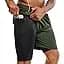 TENJOY Men's 2-in-1 Running Shorts 5-inch or 7-inch Quick-Drying Fitness Shorts Men with Mobile Pocket
