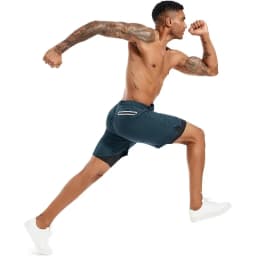 TENJOY Men's 2-in-1 Running Shorts 5-inch or 7-inch Quick-Drying Fitness Shorts Men with Mobile Pocket