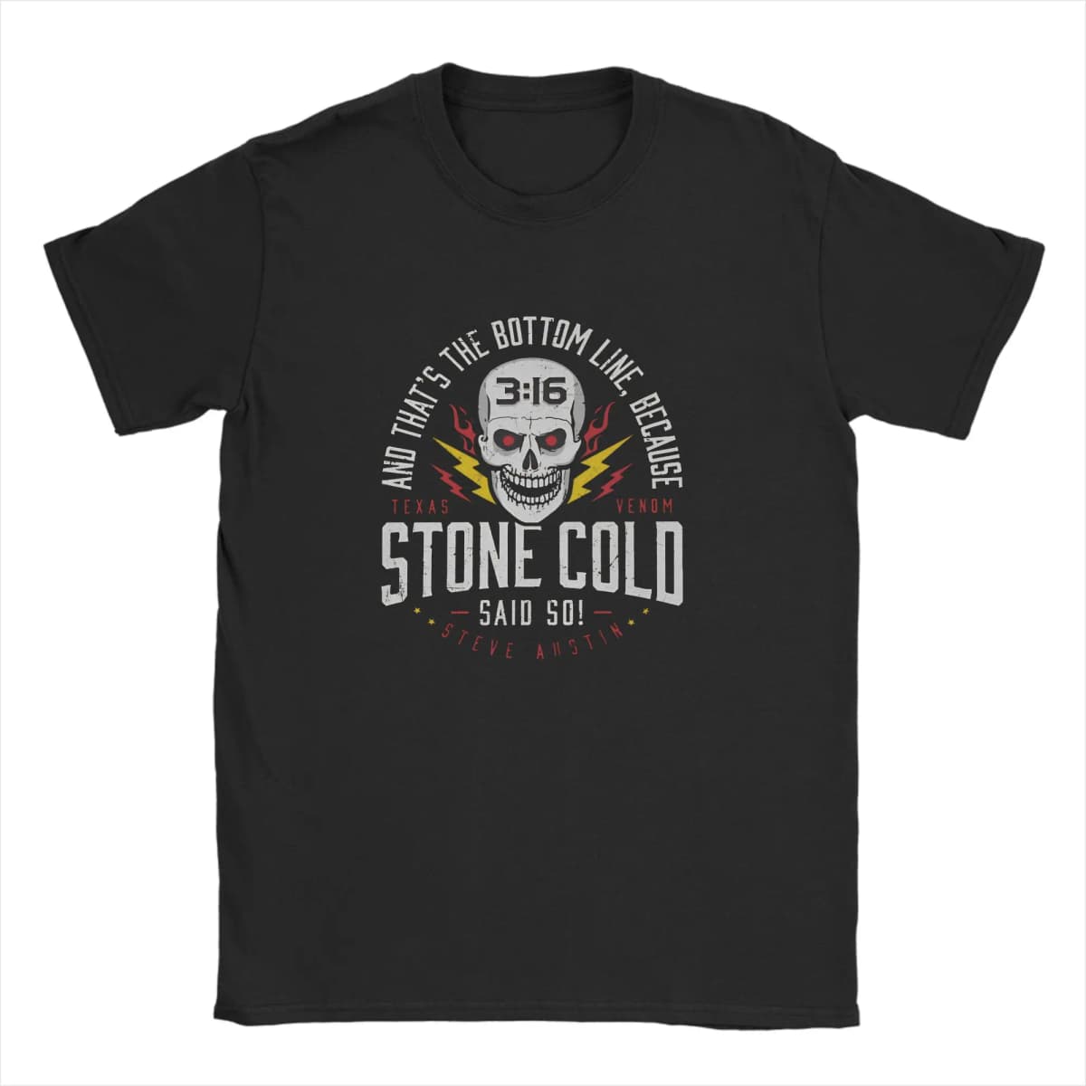 Stone Cold Steve Austin Said So 80000000 T-Shirt for Men Crew Neck Pure Cotton T Shirt Short Sleeve Tees Printing Clothes