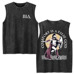 Brothers in Arms Skeleton Vintage Acid Washed Tank Tops T Shirts Men Women Clothing Casual Oversized Sleeveless Vest T-shirts