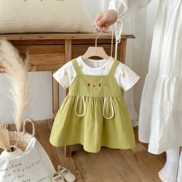 Baby Dress Summer Cartoon Cute Short-Sleeved Baby Girl Dress Sweet Beach Children's Dress Baby Girl Clothing