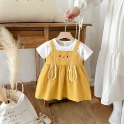 Baby Dress Summer Cartoon Cute Short-Sleeved Baby Girl Dress Sweet Beach Children's Dress Baby Girl Clothing