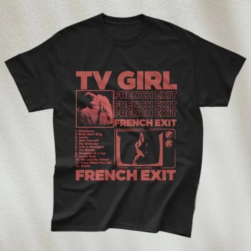 TV Girl Band T-shirt, Band Pattern T-shirt for Women, Summer New Retro Unisex Casual Fashion T-shirt