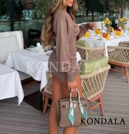 KONDALA Women Trendy Shorts Set Single Breasted Knitted Top Elastic Waist Shorts New Fashion 2026 Spring Summer Streetwear Set