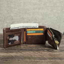 CONTACT'S Genuine Leather Men Wallet Small RFID Casual Trifold Short Wallets Zipper Coin Pocket Male Card Holder Purse