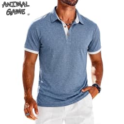 Summer Men's Solid Short Sleeve Polo Shirt Button Down T-shirts Lapel Jogger Sport Shirts Casual Breathable Tee Gym Man Tops