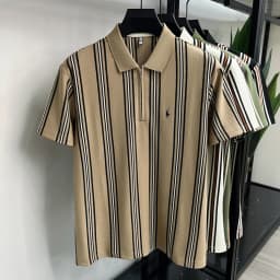 High end luxury brand short sleeve polo shirt summer new casual vacation striped design men's T-shirt Paul Pony embroidered top