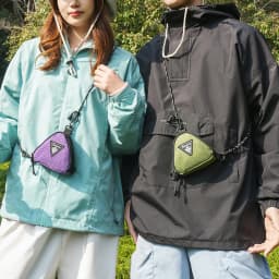 Men's Shoulder Bag, Japanese Style Small Hanging Bag, Contrasting Color Triangle Key Bag, Casual Workwear Style Headphone Bag