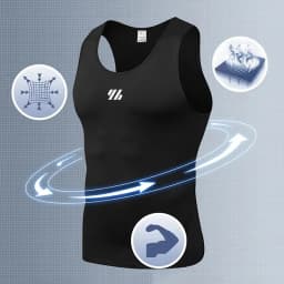 Men's Summer Running Vest Sleeveless Shirt Gym Clothing Sports Leisure Milk Silk Tight Elastic Breathable Slim Fitness Tank Tops