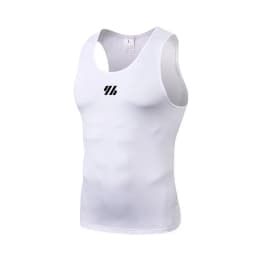 Men's Summer Running Vest Sleeveless Shirt Gym Clothing Sports Leisure Milk Silk Tight Elastic Breathable Slim Fitness Tank Tops