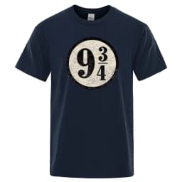 Vintage Platform Nine And Three Quarters T Shirt For Men Swag Train 934 T-shirt Short Sleeves Tshirt O-Neck Tops Tees Shirts