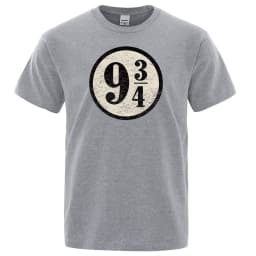 Vintage Platform Nine And Three Quarters T Shirt For Men Swag Train 934 T-shirt Short Sleeves Tshirt O-Neck Tops Tees Shirts