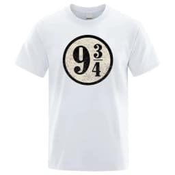 Vintage Platform Nine And Three Quarters T Shirt For Men Swag Train 934 T-shirt Short Sleeves Tshirt O-Neck Tops Tees Shirts